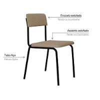 Cadeira Fit Fixa C/4 Pes 475 X 505 X 810 Mm C/4 Un. Corriente Areia Corriente Areia - 3