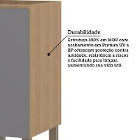 Balcão De Cozinha 20cm 1 Porta Sem Tampo Slim Luciane Móveis Freijó/cinza Puro