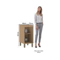 Balcão De Cozinha 40cm 1 Porta Sem Tampo Slim Luciane Móveis Freijó/freijó Brasil - 2