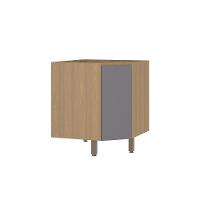 Balcão De Cozinha Canto Diagonal 74cm 1 Porta Sem Tampo Slim Freijó/cinza Puro - 1