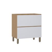 Balcão De Cozinha 80cm 1 Porta E 1 Gaveta Sem Tampo Slim Luc Freijó/cinza Cristal - 1