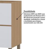 Balcão De Cozinha 80cm 1 Porta E 1 Gaveta Sem Tampo Slim Luc Freijó/cinza Cristal