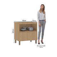 Balcão De Cozinha 80cm 1 Porta E 1 Gaveta Sem Tampo Slim Luc Freijó/freijó Brasil - 2