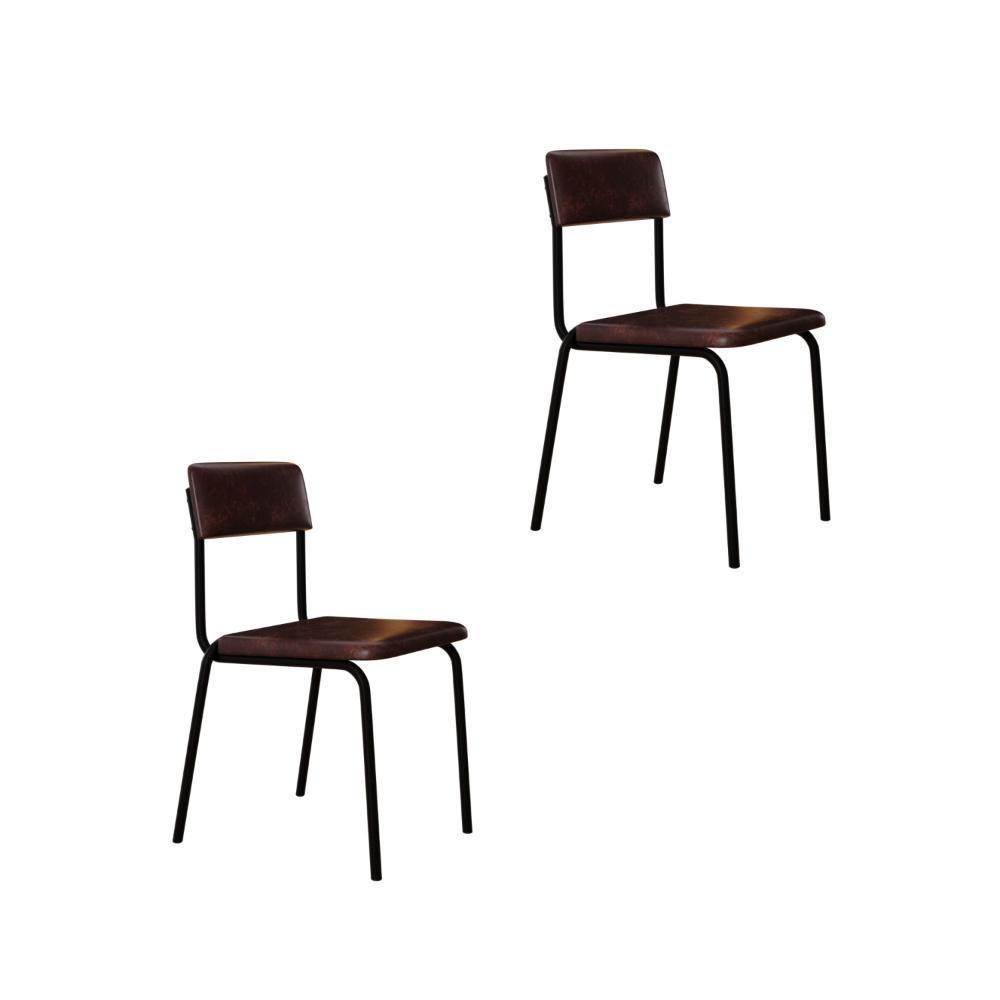 Cadeira Fit Fixa C/4 Pes 475 X 505 X 810 Mm C/2 Un. Courino Café Courino Café - 1