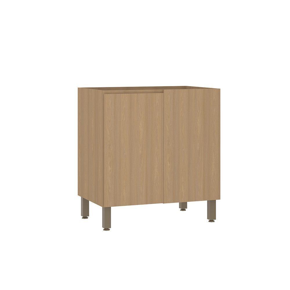 Balcão De Cozinha Canto Reto 80cm 1 Porta Sem Tampo Slim Luc Freijó/freijó Brasil - 1