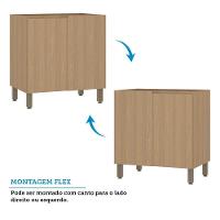 Balcão De Cozinha Canto Reto 80cm 1 Porta Sem Tampo Slim Luc Freijó/freijó Brasil - 3