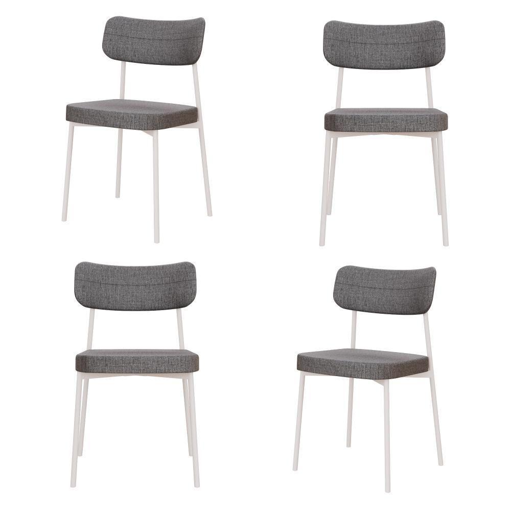 Cadeira Mynna Fixa C/4 Pes 525 X 470 X 790 Mm C/4 Um Pés Brancos. Corriente Cinza Corriente Cinza - 1