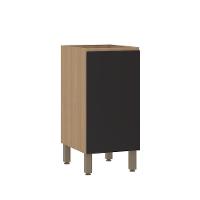 Balcão De Cozinha 40cm 1 Porta Sem Tampo Slim Luciane Móveis Freijó/preto - 1