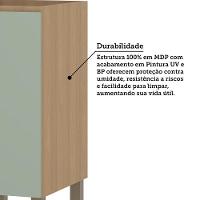 Balcão De Cozinha 80cm 2 Portas Sem Tampo Slim Luciane Móvei Freijó/verde Jade