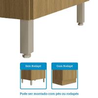 Balcão De Cozinha Para Pia 120cm 2 Portas E 3 Gavetas Sem Ta Freijó/verde Jade - 3