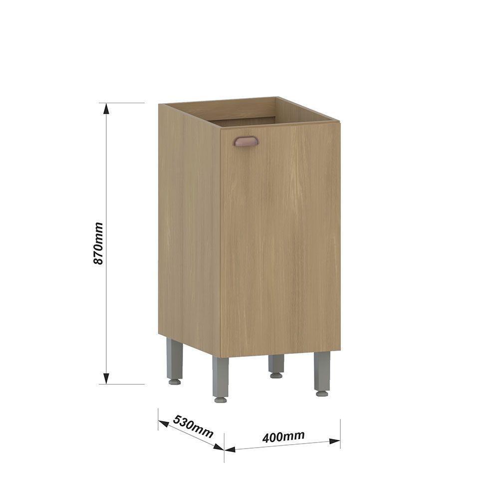 Balcão De Cozinha Sem Tampo 40cm 1 Porta Classic Luciane Móv Freijó/freijó Brasil - 3