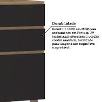 Balcão De Cozinha Para Pia 120cm 2 Portas E 3 Gavetas Sem Ta Freijó/preto