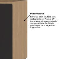 Balcão De Cozinha 60cm 2 Portas Sem Tampo Slim Luciane Móvei Freijó/preto