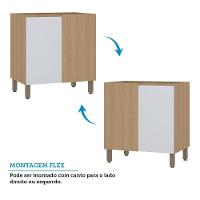 Balcão De Cozinha Canto Reto 80cm 1 Porta Sem Tampo Slim Luc Freijó/cinza Cristal - 3