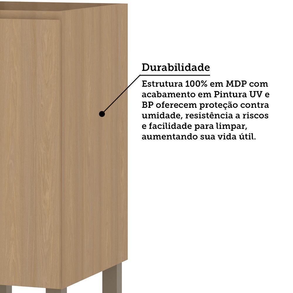 Balcão De Cozinha 20cm 1 Porta Sem Tampo Slim Luciane Móveis Freijó/freijó Brasil - 4