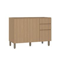 Balcão De Cozinha Para Pia 120cm 2 Portas E 3 Gavetas Sem Ta Freijó/freijó Brasil - 1