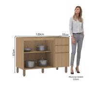 Balcão De Cozinha Para Pia 120cm 2 Portas E 3 Gavetas Sem Ta Freijó/freijó Brasil - 2