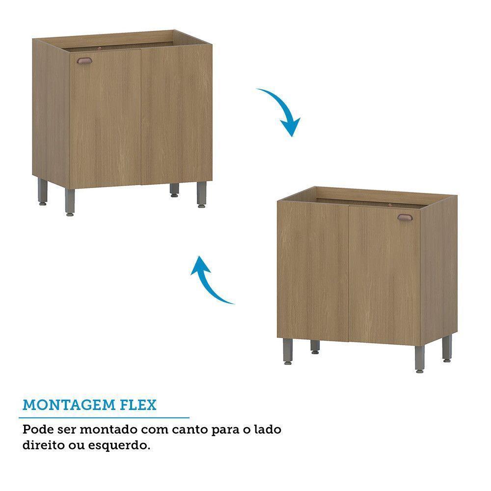 Balcão Canto Reto 80cm 1 Porta Sem Tampo Classic Luciane Freijó/freijó Brasil - 4