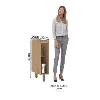 Balcão De Cozinha 20cm 1 Porta Sem Tampo Slim Luciane Móveis Freijó/verde Jade - 2