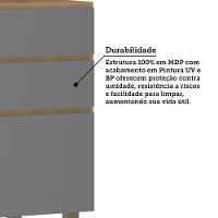 Balcão De Cozinha Para Pia 120cm 2 Portas E 3 Gavetas Sem Ta Freijó/cinza Puro