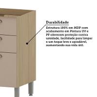 Balcão De Cozinha Para Pia 120cm 2 Portas E 3 Gavetas Classi Freijó/petala Rosa - 9