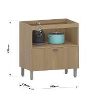 Balcão De Cozinha Sem Tampo 80cm 1 Porta E 1 Gavetão Classic Freijó/freijó Brasil - 7