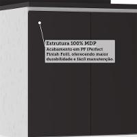 Balcão De Cozinha Com Tampo 70cm 2 Portas Dora Luciane Móvei Branco/preto - 7