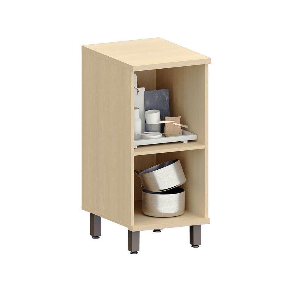 Balcão De Cozinha 40cm 1 Pt Aura Luciane Móveis Carvalho/cinza Cristal - 2