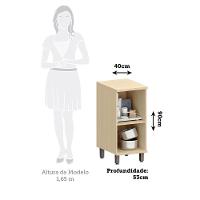 Balcão De Cozinha 40cm 1 Pt Aura Luciane Móveis Carvalho/cinza Cristal - 3