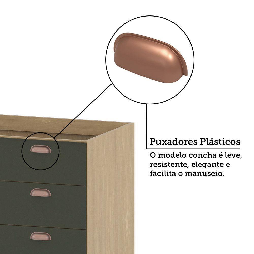 Balcão De Cozinha Para Pia 120cm 2 Portas E 3 Gavetas Classi Freijó/verde Amalfi - 7