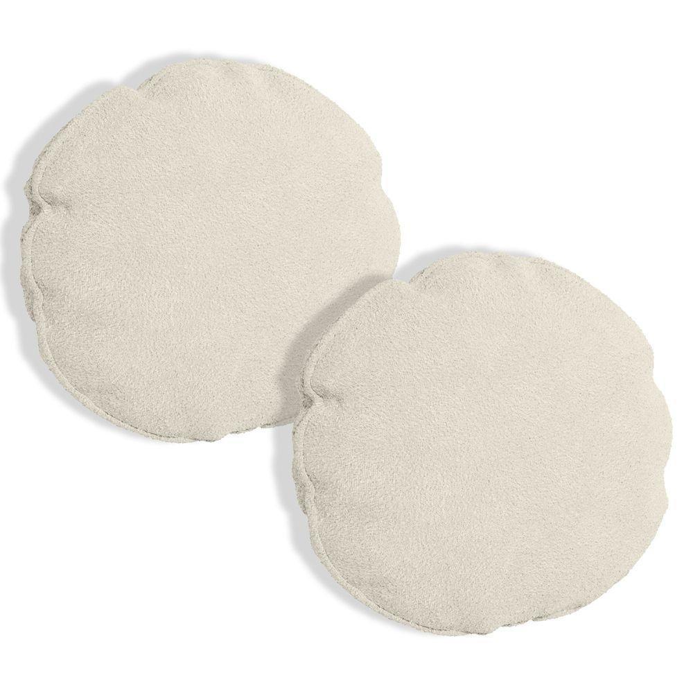 Kit 2 Capas Para Almofada Redonda Boucle 40x40cm - 7 Decor Bege - 1