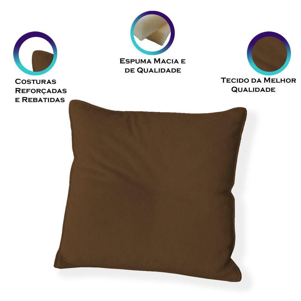 Kit 2 Capas Para Almofada Quadrada Veludo 40x40cm - 7 Decor Marrom - 3