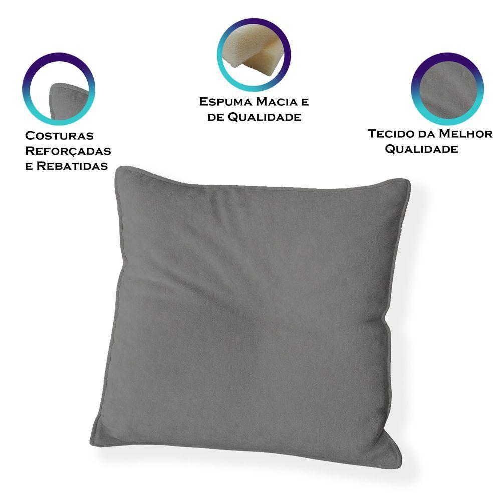 Kit 2 Capas Para Almofada Quadrada Veludo 40x40cm - 7 Decor Cinza Escuro - 3