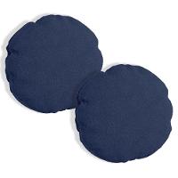 Kit 2 Capas Para Almofada Redonda Boucle 40x40cm - 7 Decor Azul Marinho - 1