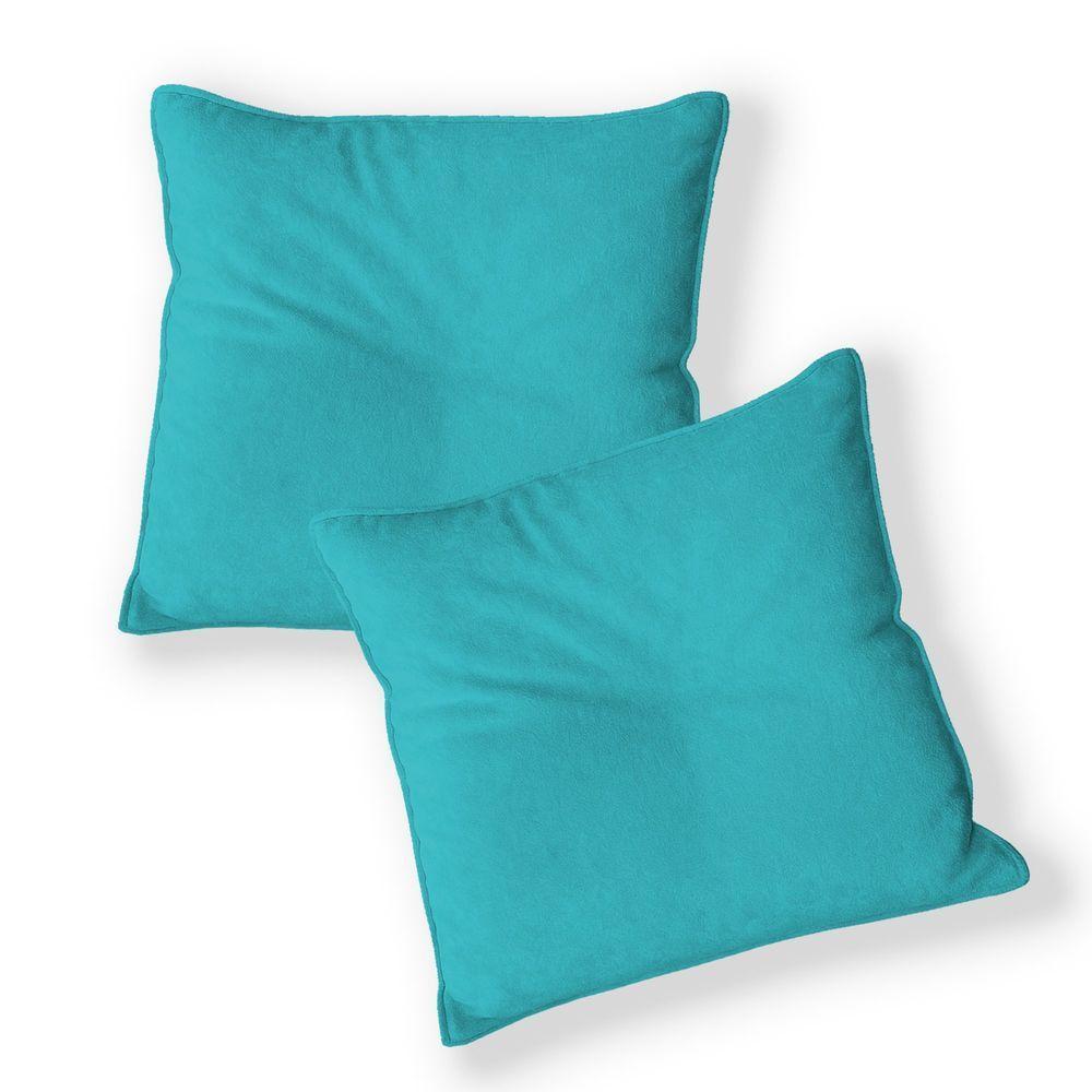 Kit 2 Capas Para Almofada Quadrada Boucle 50x50cm - 7 Decor Azul Turquesa - 1