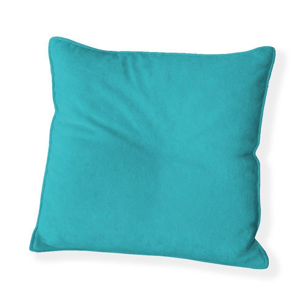 Capa Para Almofada Quadrada Veludo 40x40cm - 7 Decor Azul Turquesa - 1