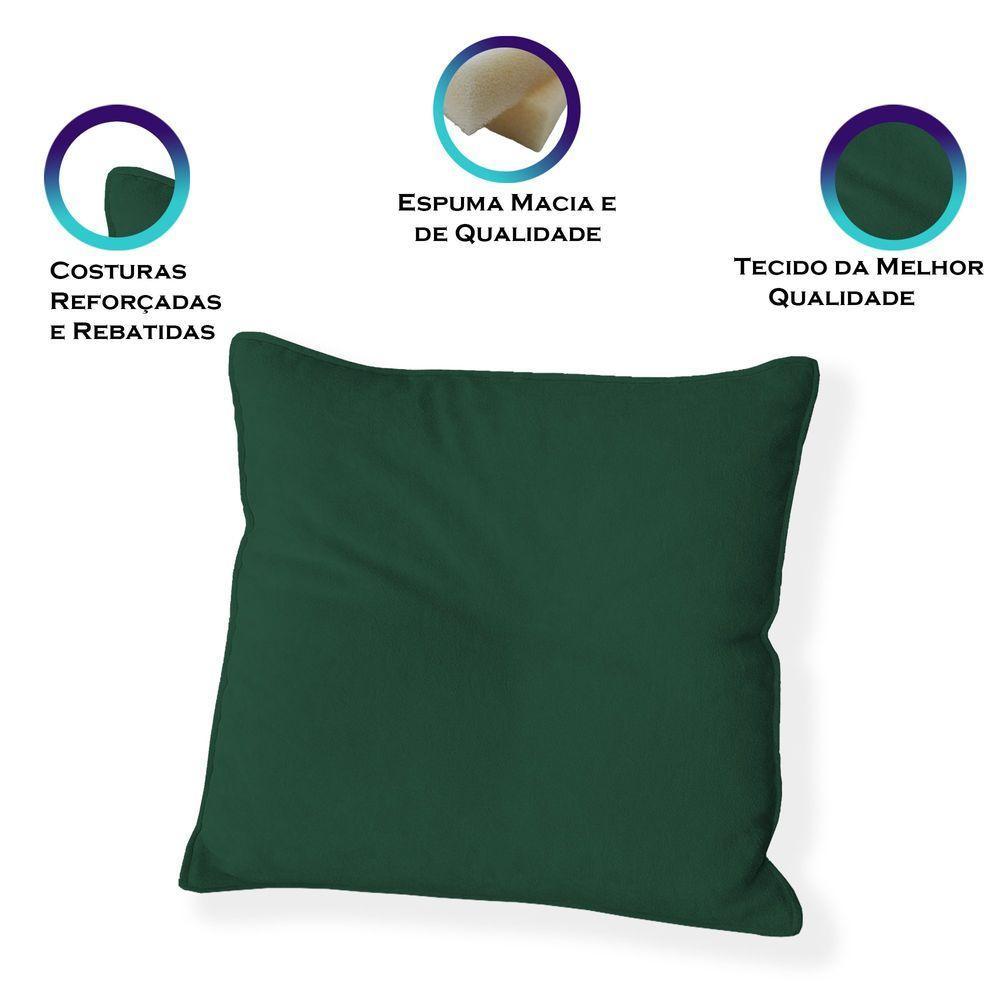 Capa Para Almofada Quadrada Veludo 40x40cm - 7 Decor Verde Escuro - 3