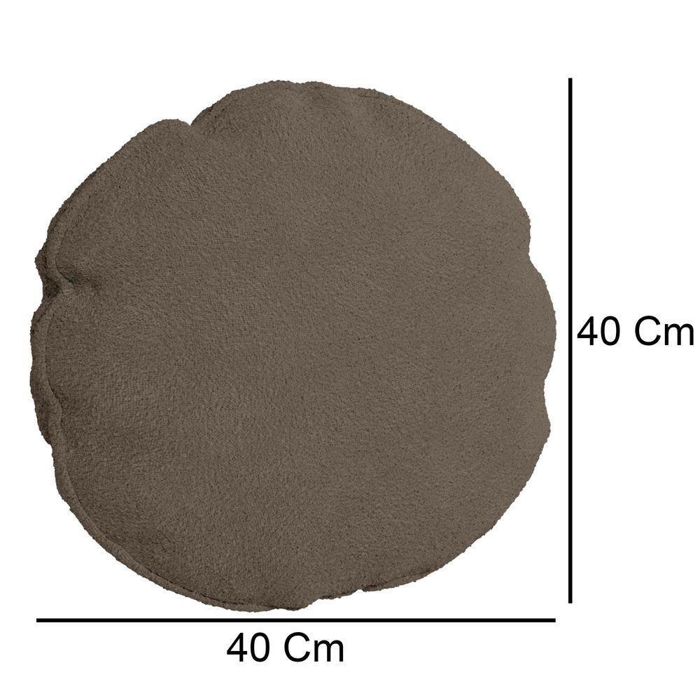 Kit 4 Capas Para Almofada Redonda Boucle 40x40cm - 7 Decor Marrom - 4