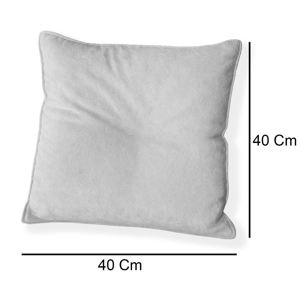 Kit 4 Capas Para Almofada Quadrada Boucle 40x40cm - 7 Decor Prata - 4