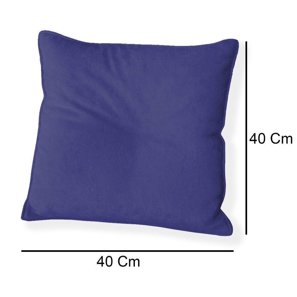 Capa Para Almofada Quadrada Veludo 40x40cm - 7 Decor Azul Marinho - 4