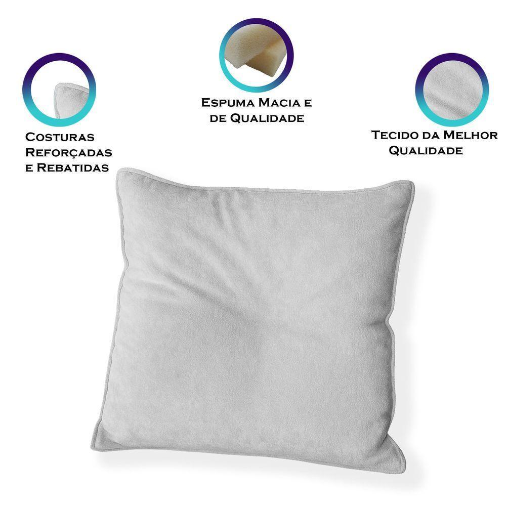 Capa Para Almofada Quadrada Boucle 50x50cm - 7 Decor Prata - 3