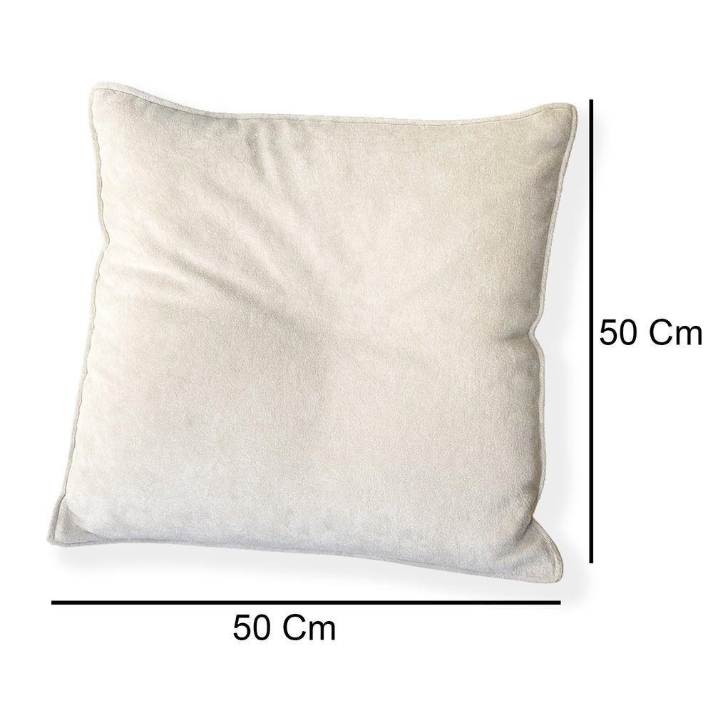Capa Para Almofada Quadrada Boucle 50x50cm - 7 Decor Bege - 4