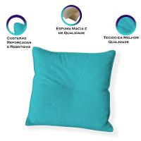 Kit 4 Capas Para Almofada Quadrada Veludo 50x50cm - 7 Decor Azul Turquesa - 3