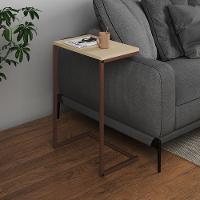 Mesa Lateral De Apoio Industrial Sofá Charmme Ferro Cobre E Tampo Off-white - 1