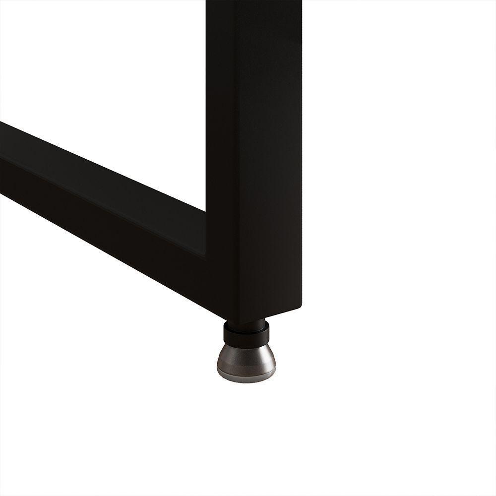 Mesa De Cabeceira Industrial Marrocos Ferro Preto E Tampo Amêndoa - 4