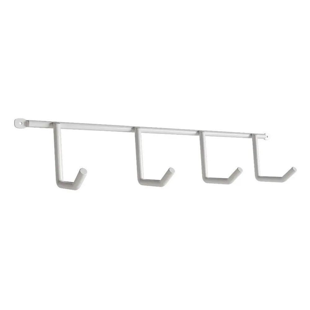 Kit Com 3 Suportes Porta Vassouras Isabela Com 4 Ganchos Branco - 2