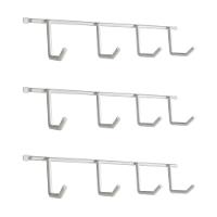 Kit Com 3 Suportes Porta Vassouras Isabela Com 4 Ganchos Branco - 1