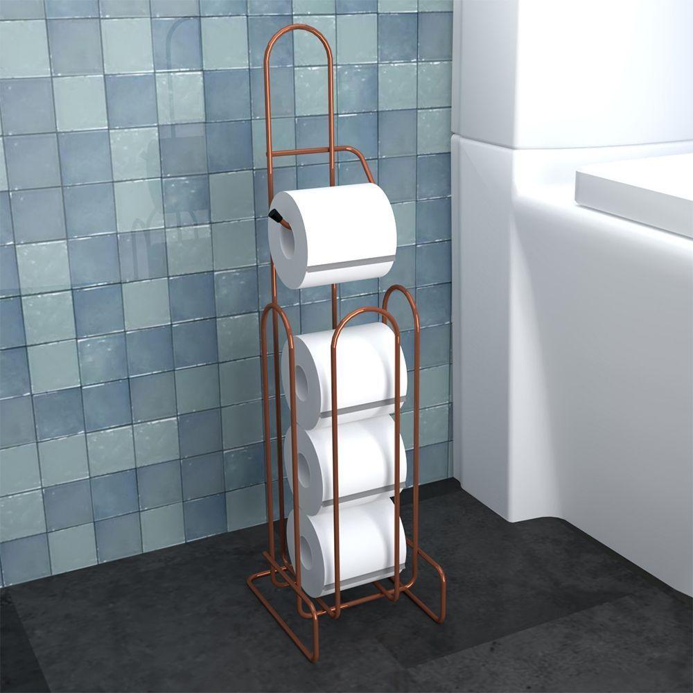 Kit 2 Porta Papel Higiênico De Chão Isabela Cobre - 2
