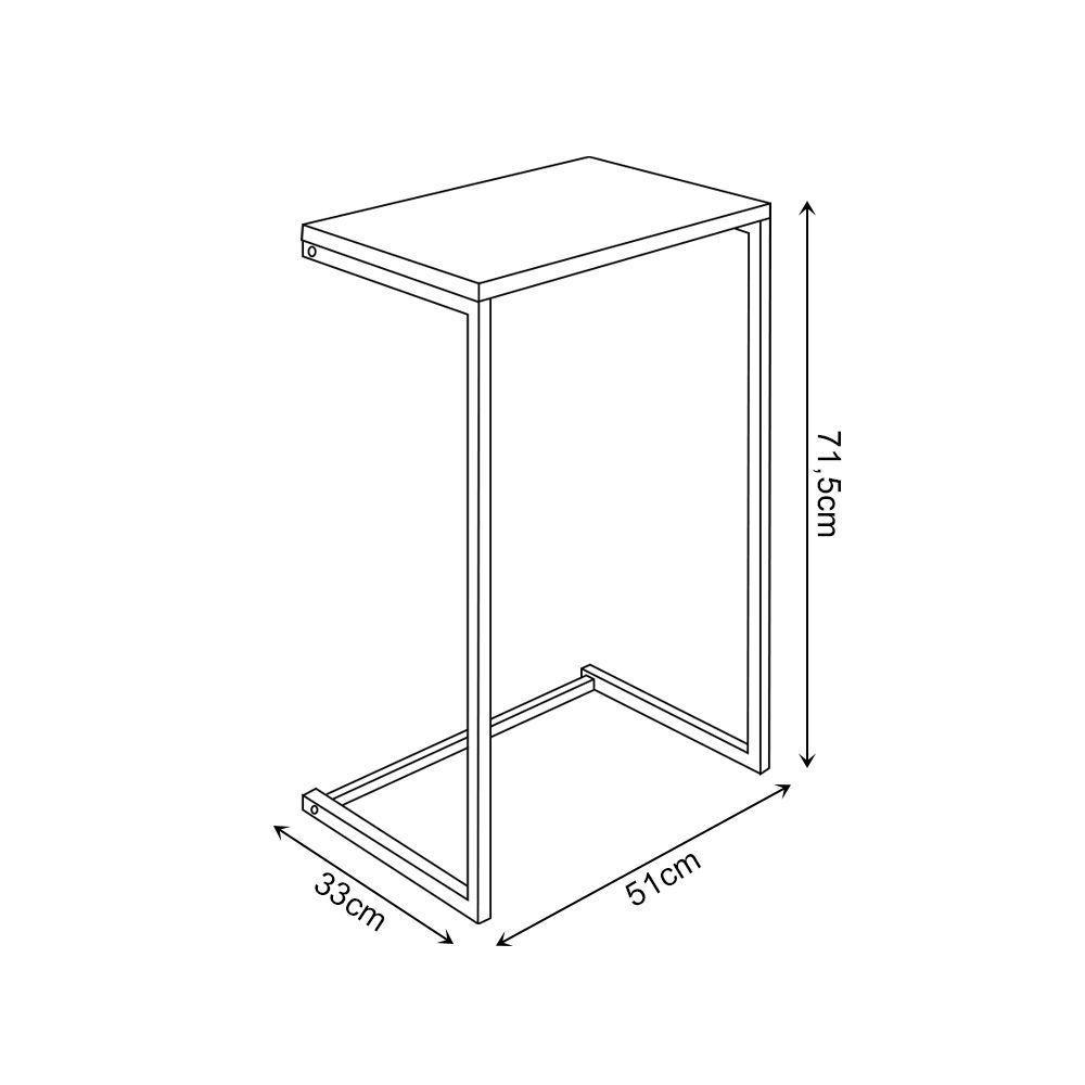 Mesa Lateral De Apoio Industrial Sofá Charmme Ferro Cobre E Tampo Amêndoa - 3