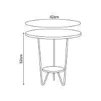 Mesa Lateral Redonda Industrial Italy Ferro Preto E Tampo Off-white - 3